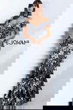 off the shoulder print dress 61380