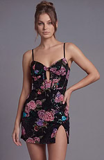 Floral Sequin Spaghetti Strap Mini Dress 49235 - Image 7