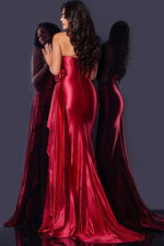 satin fitted dress D5021