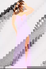 high slit sweetheart neckline beaded dress D5600