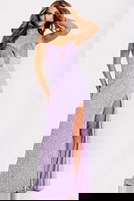 high slit sweetheart neckline beaded dress D5600