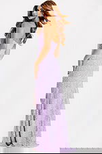 back of sequin purple dress D5600