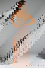 beaded strapless dress D5602