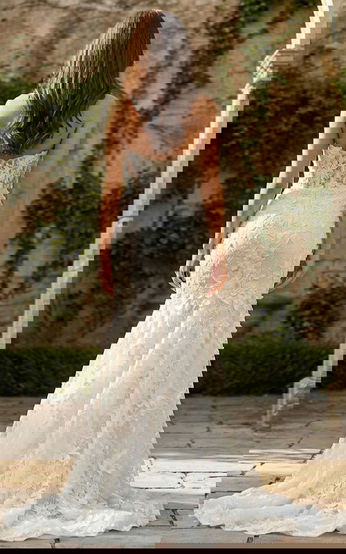 back of lace mermaid wedding dress JB02836