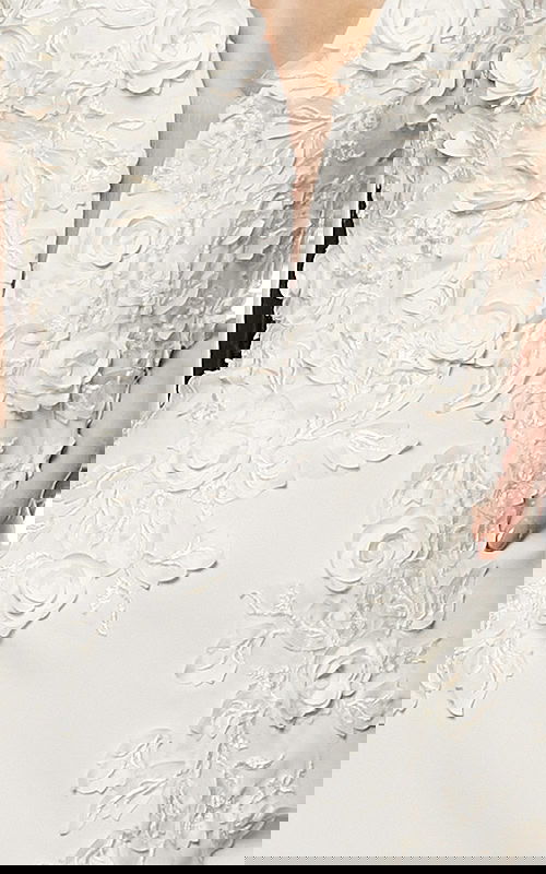 floral applique plunging neckline dress jb05846