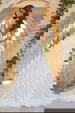 Jovani JB07147 Ivory Embellished Spaghetti Strap Bridal Ballgown - Image 2