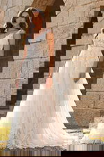 v neckline lace bridal gown JB220005