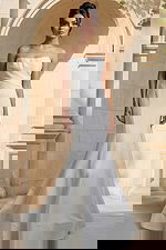 strapless satin wedding gown with fitted mermaid silhouette