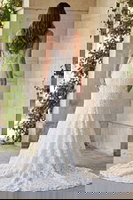 mermaid lace dress with back button JB39733