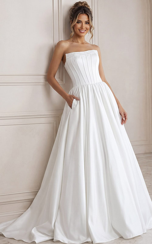 ivory floral lace A-line wedding dress with strapless sweetheart neckline and glitter tulle skirt, front view, Jovani Bridal style JB40784