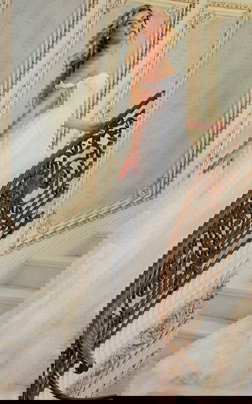 off the shoulder long tulle wedding dress JB41159