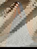 v back white ball gown JB42323