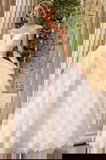 plunging neckline a line wedding dress JB42324