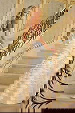 back view of pleated strapless dress JB42350