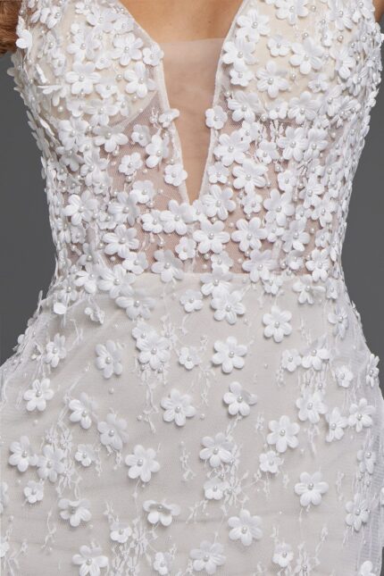 wedding dress with floral applique JB42483