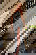 embellished high slit dress JB43119