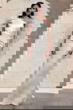 Sculpted one shoulder bridal gown with draped bodice