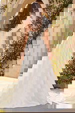 pleated wedding dress with back buttons JB43278