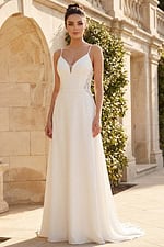 deep v back wedding dress with sheer lace sides