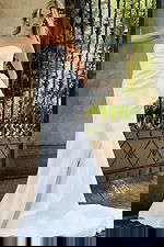 pleated bodice strapless wedding dress with side drape JB43622