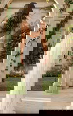 back of ruched bodice wedding dress with drape in the back