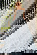 strapless lace wedding gown JB44115