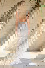 open back lace bridal dress with floral details