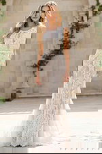 sheer lace mermaid bridal gown front view