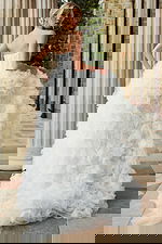 ruffled skirt long wedding dress JB44604