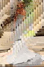 back of white dress with back buttons JB45112