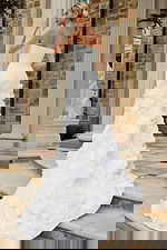 Strapless Mermaid Wedding Dress with 3D Floral Train JB45120 - Image 2