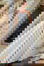 strapless beaded dress with pleated skirt JB45132