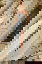 high slit strapless beaded dress JB45132