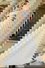 fit and flare long off the shoulder wedding dress JB45169