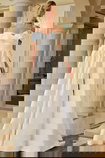 v neckline off the shoulder pleated skirt wedding dress JB45169