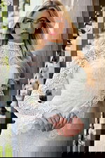 high neck long sleeves lace dress JB45767