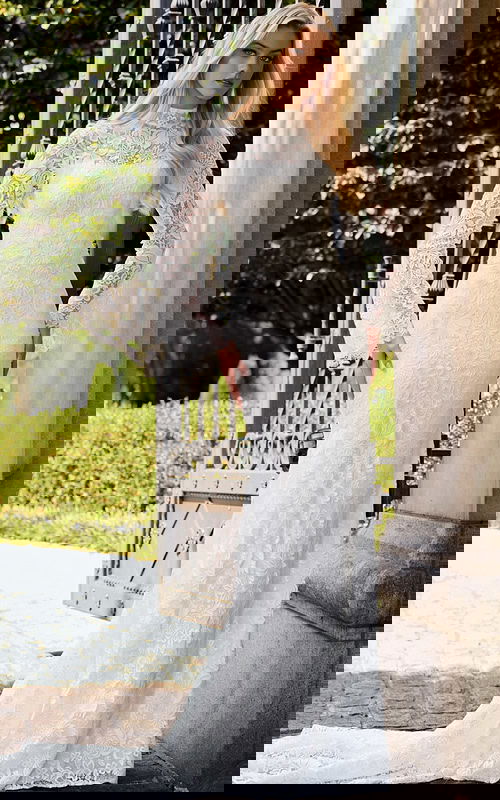 lace high neck fitted dress JB45767