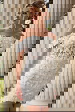 Off White Bridal Dress With 3D Floral Appliqué JB45769 - Image 3