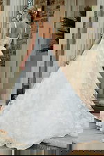 empire waist long wedding dress JB45834