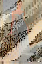 pleated v neckline dress JB45837