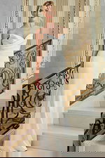 strapless ivory crepe dress JB45837