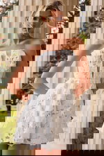 lace strapless fit and flare short dress JB45914