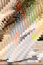 high slit strapless v neck a line dress JB46880