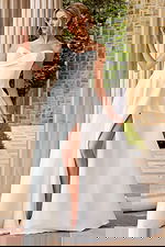 strapless high slit dress JB46880