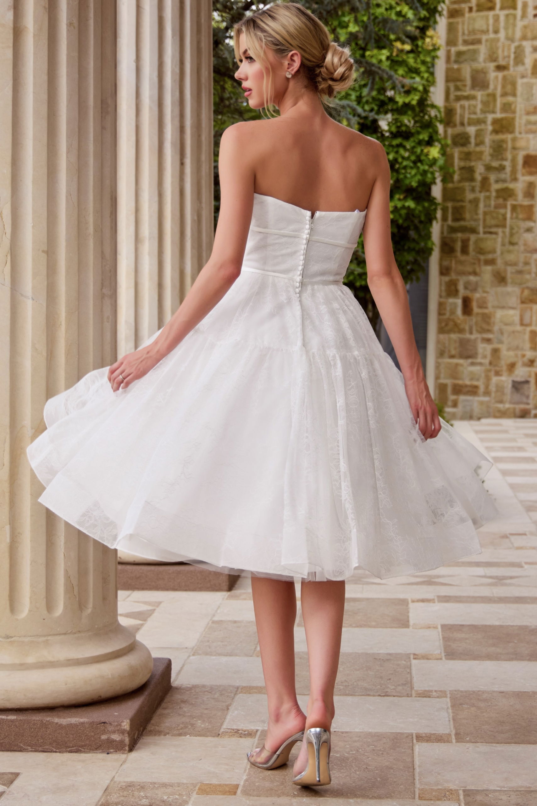 Strapless Lace Wedding Dress with Sweetheart Neckline JB48316, image size:1708x2560