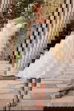 midi strapless fit and flare dress JB48316