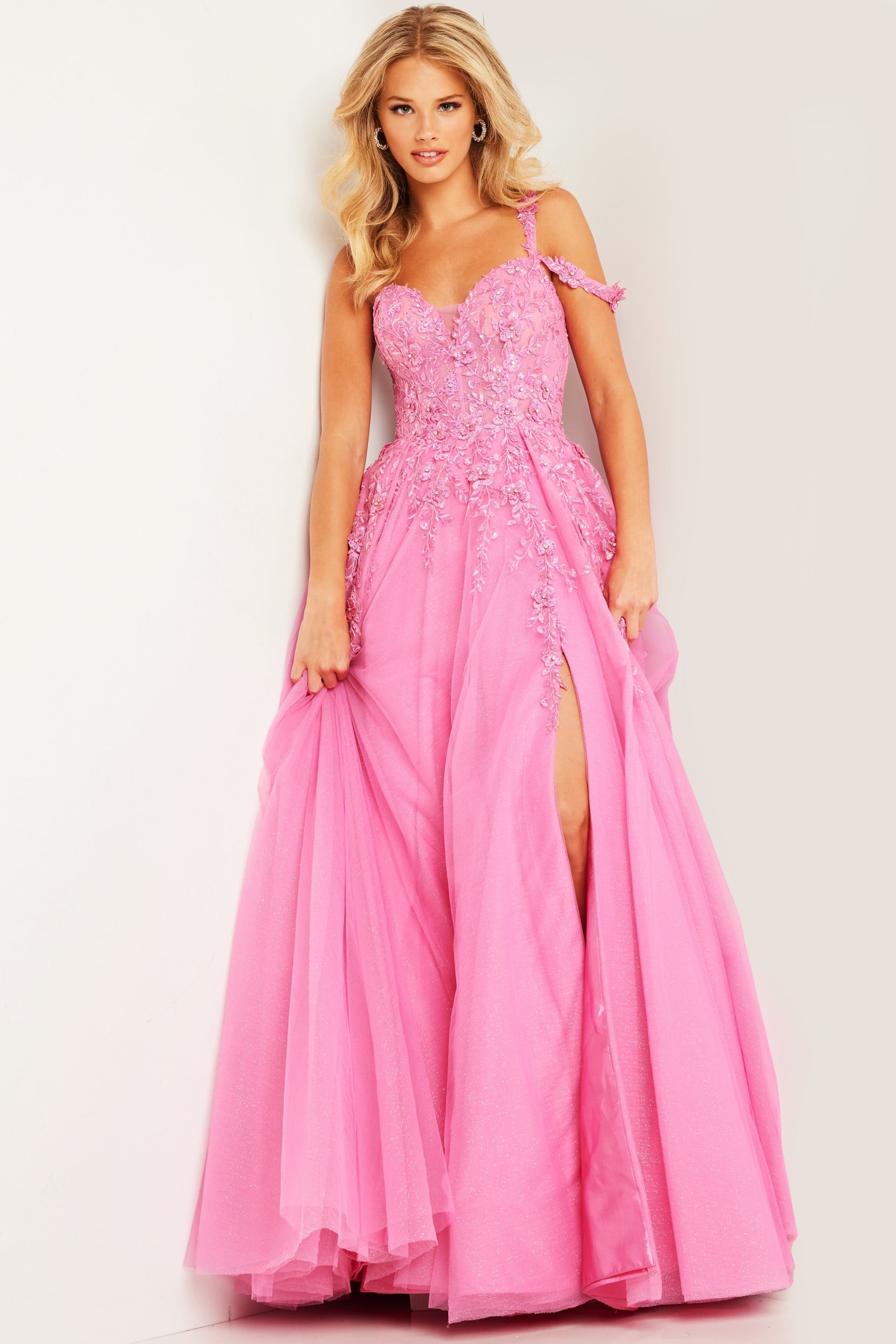 Fuchsia Embroidered A Line Gown 25826 | Jovani