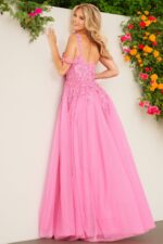 Fuchsia Embroidered A Line Gown 25826 | Jovani