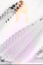 lilac a line embellished dress K02229