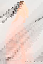 strapless pink long dress K02442